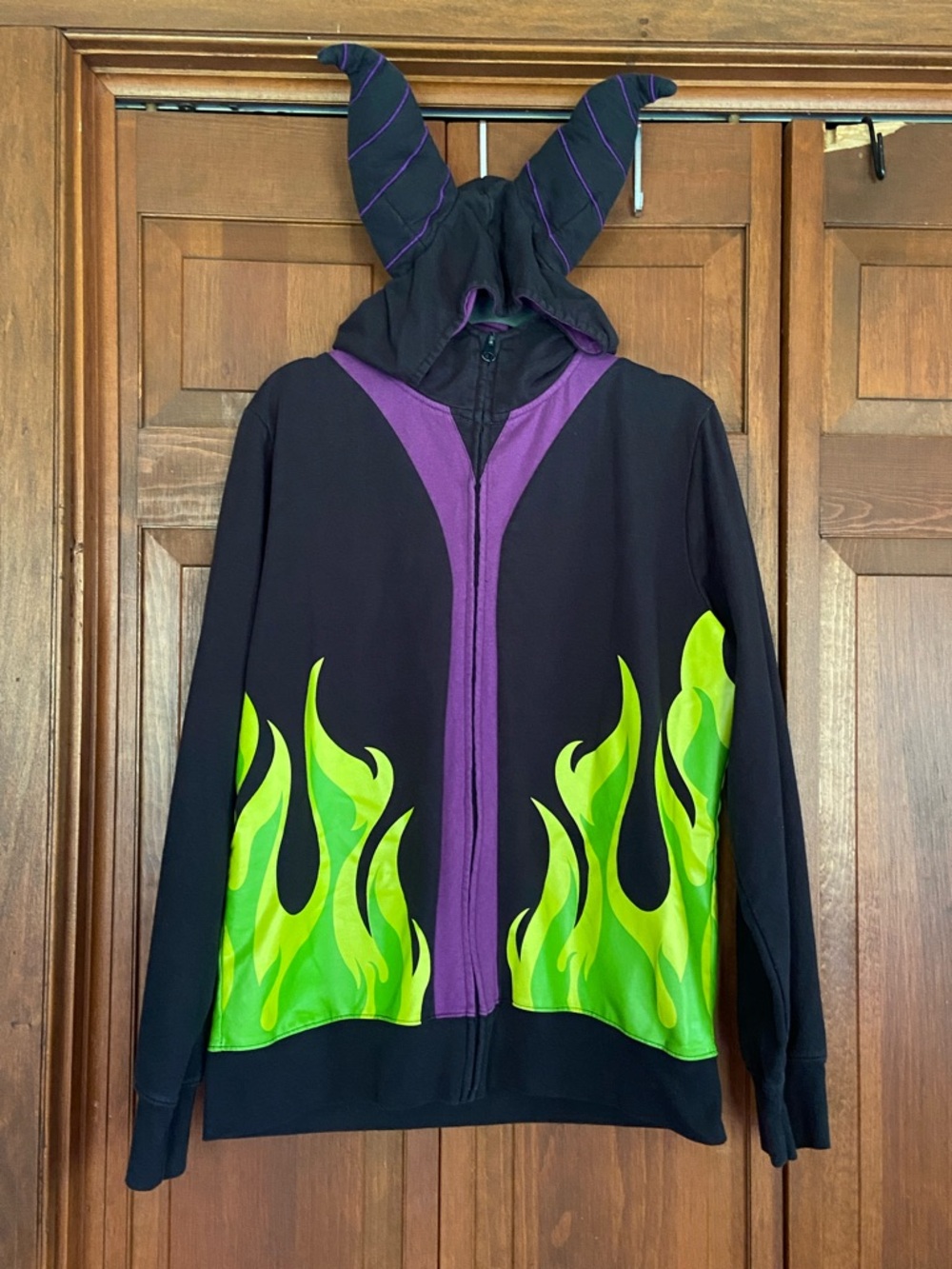 Disney Parks Glow in the Dark Black Maleficent Jacket w/Hood and Horns